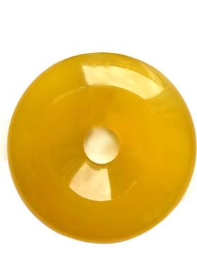 黄玉髓平安扣吊坠玛瑙项链蜜蜡