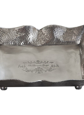 宫廷风蚀刻铜质锻打装饰小托盘