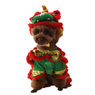 抖音同款舞狮猫衣服狗衣服猫咪搞怪搞笑装宠物新年喜庆狗狗舞狮子