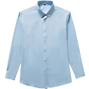 衬衫男短袖夏季黑色修身职业装商务正装免烫莫代尔衬衣工作服套装