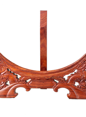 红木黑檀木盘架实木盘底座圆盘