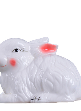 可爱风陶瓷招财客厅卧室兔子摆件