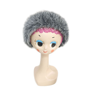 日本人气款同款毛绒绒皮草针织拼接发带发饰2DN26