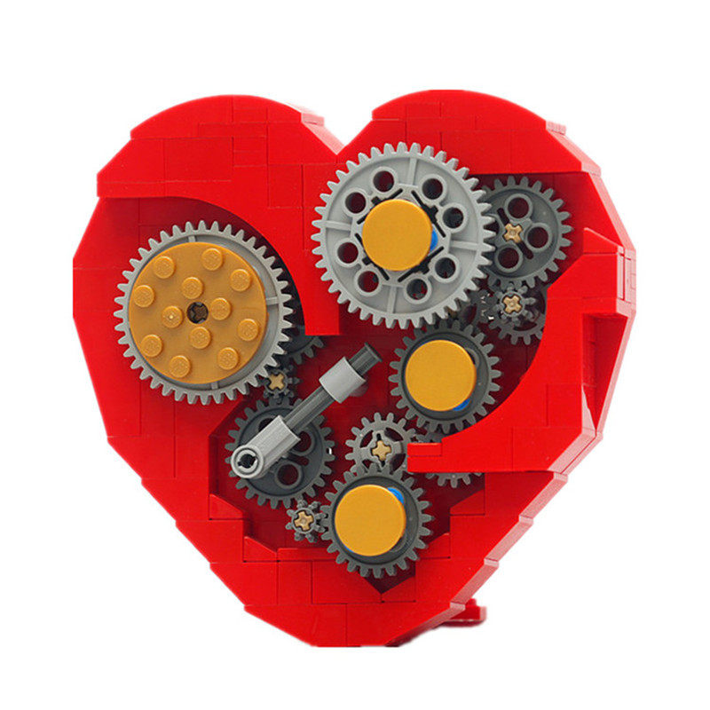 LEGO乐高MOC心动红心爱心ClockworkHeart 520情人节圣诞生日礼物