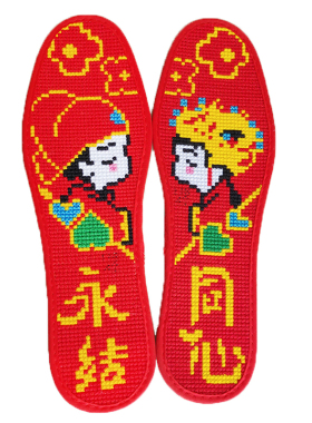 人工十字绣鞋垫成品纯手工绣好的