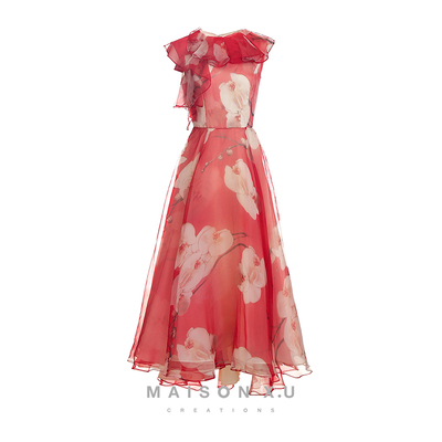 繁花MAISONX.U真丝印花连衣裙