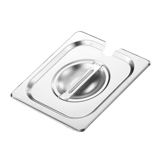 加厚不锈钢长方形方盆盖开口盖 份数盆专用缺口盖 奶茶果酱盒盖