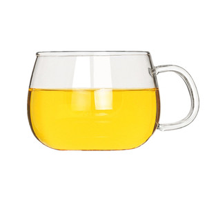 耐高温透明玻璃杯早餐杯咖啡茶具牛奶杯花茶杯圆趣单杯微波炉加热