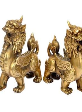 纯铜貔貅摆件大号 铜皮丘雌雄家居办公室店铺装饰工艺礼品貔貅