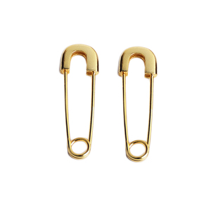 日韩原创曲别针小耳钉银饰男个性s925纯银耳饰极简约耳环女防过敏