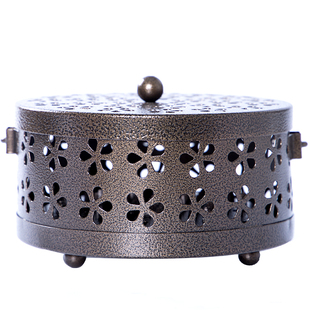 创意蚊香盘盒防火家用户外可挂式带盖蚊香托盘蚊香炉架坐托盘梅花