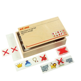 荷兰educo幼儿园教具儿童益智玩具 找错游戏盒 思维训练分类配对