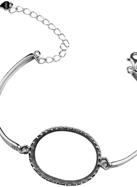 s925纯银空托手镯手链镶嵌