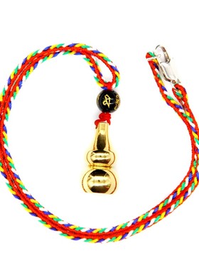 金色钛钢防水小孩葫芦吊坠