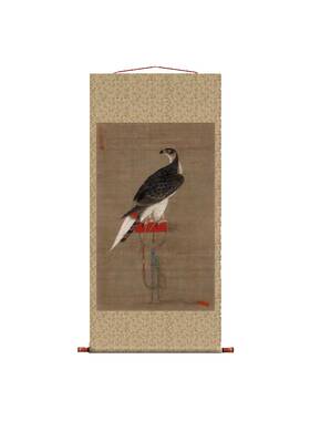 元徐泽架上鹰图仿古画名画真迹复制品挂轴古代中式卷轴玄关花鸟画