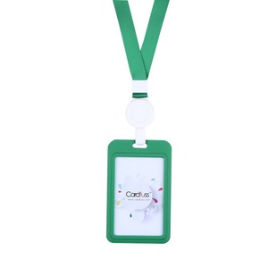 卡富仕后盖式硬塑料证件卡套配一体易拉扣挂绳定制做员工厂牌工卡牌挂牌胸卡胸牌识别证门禁卡套工作证印LOGO