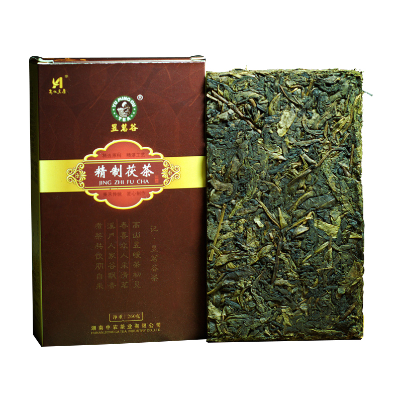 黑茶湖南安化安化黑茶茯砖茶金花安化黑茶