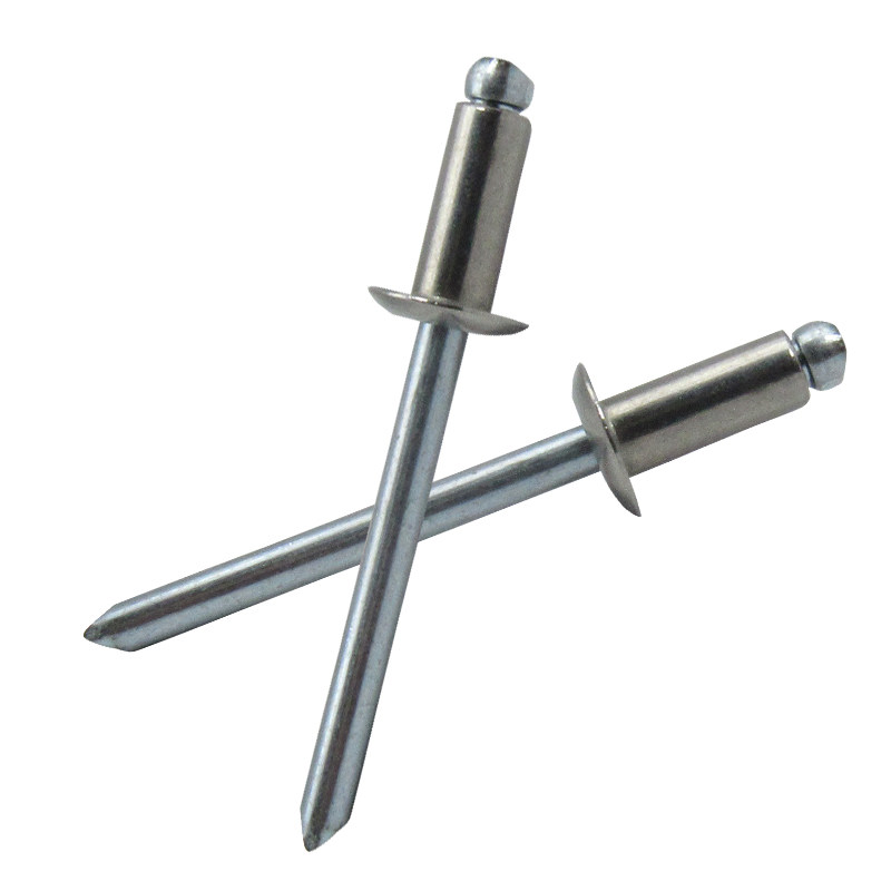 开口型圆头抽芯铆钉m2.4m3.2m4m5m6 半钢拉钉螺丝GB12618钢帽铁杆