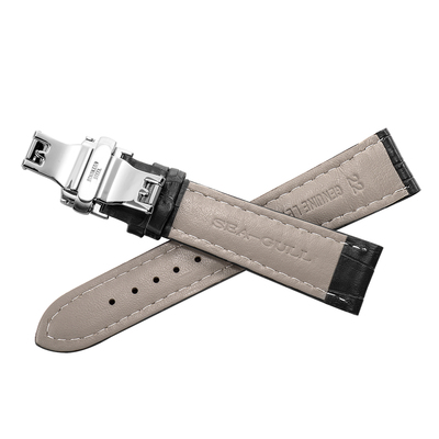 海鸥黑色通用真皮表带