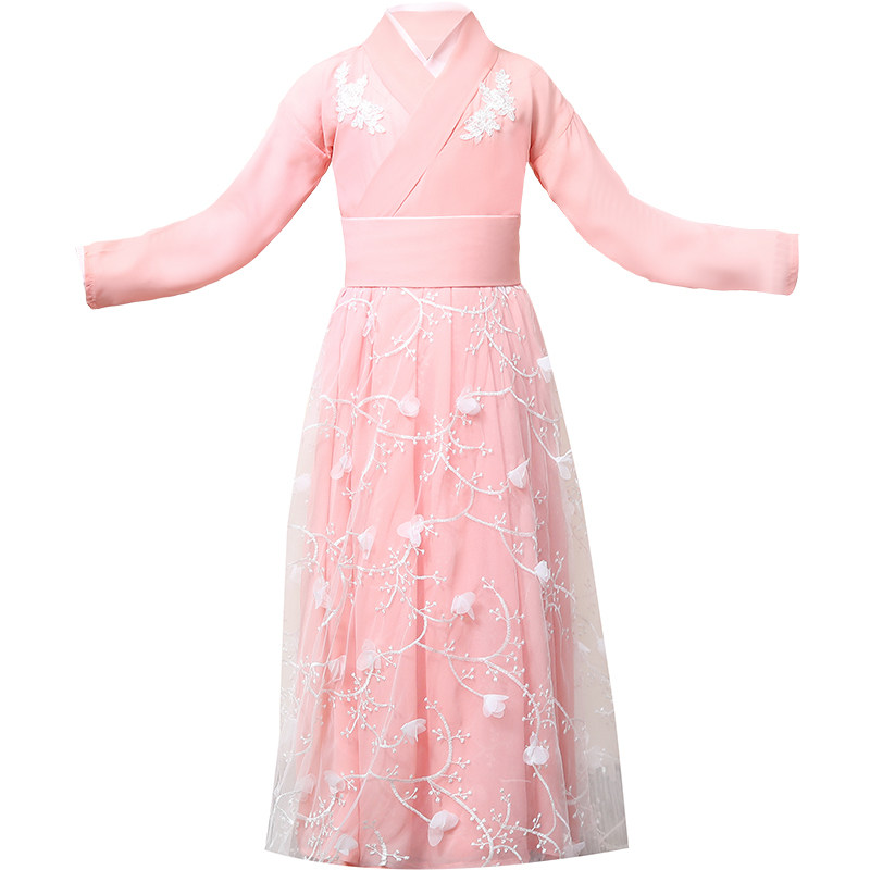 女童古装汉服襦裙中国风古典舞蹈幼儿园仙女裙儿童唐装春秋演出服