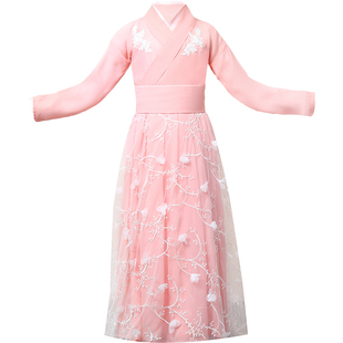 女童古装汉服襦裙中国风古典舞蹈幼儿园仙女裙儿童唐装秋冬演出服