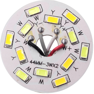 led圆形光源灯板水晶灯贴片改造光源三色变光筒灯灯芯5730LED灯珠