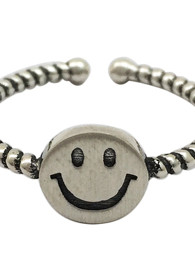 日韩国可爱创意表情开口戒指笑脸