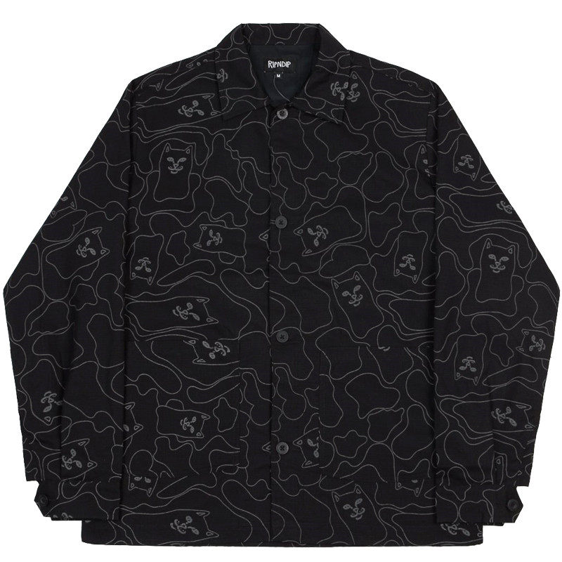 新品Ripndip Military Jacket中指贱猫3M反光夹克外套上衣街头潮