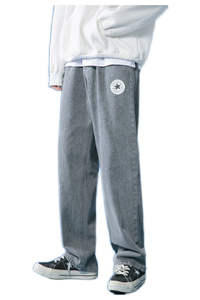 C303-NB222P58 数据超赞秋冬新品宽松拖地裤直筒牛仔裤中性男女图片