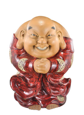 陶瓷手工艺精品送礼酒柜门笑佛像