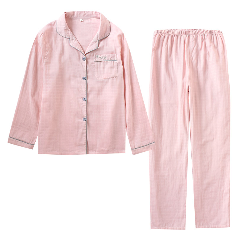 女士全棉夏季长袖休闲刺绣家居服