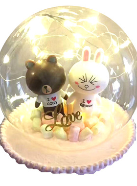 diy蛋糕玻璃烘焙人偶灯罩水晶球