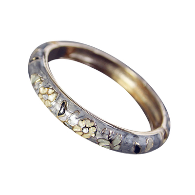 北京彩金雕花景泰蓝活口手镯