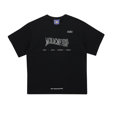 MOKACME 2019ss新款实验性主题字母变形纯棉宽松ins风T恤男女同款