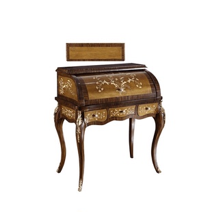 美式复古古董家具 实木梳妆台 欧式木色手绘赤杨木树瘤木皮妆台