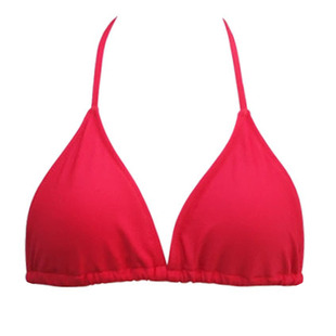 新款欧美ins风性感比基尼泳衣上衣女三点式红色大码聚拢比坚尼