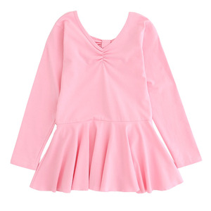 咔萌琪儿童舞蹈服 女童长袖练功服春秋季少儿连体考级芭蕾舞服装