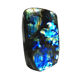 马达加斯加天然蓝彩光拉长石原石灰月光打磨随形家居桌面饰品摆件