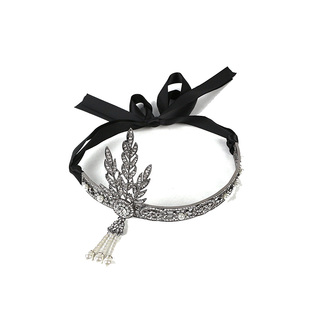 新娘结婚合金镶钻系带发箍1920s盖茨比舞会同款珍珠流苏头饰