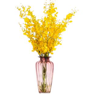 跳舞兰花文心兰仿真花绢花餐桌面花瓶插花室内外摆放花卉吊篮落地