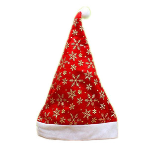 圣诞老人帽圣诞节礼品礼物装饰品成人儿童无纺布金丝绒布圣诞帽子