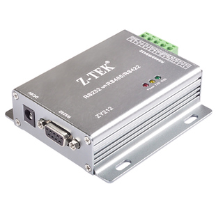 Z-TEK力特RS232转RS485/422串口工业级ztek转换器485长距离232通讯模块带RJ45网络口网口有源防雷防浪涌ZY212