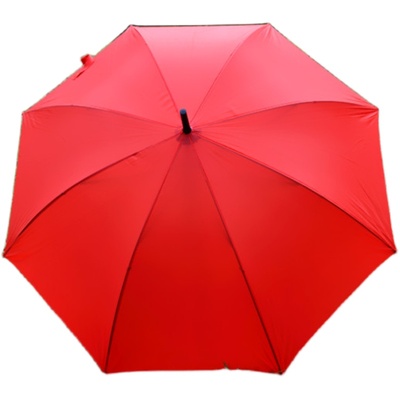纯色大红伞自动长柄伞定制logo