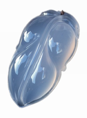 天然蓝玉髓吊坠树叶金枝玉叶挂件