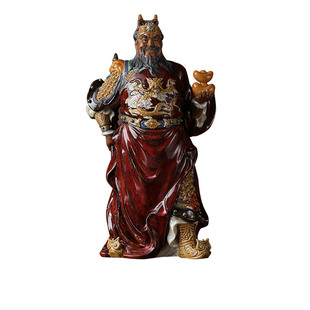 陶瓷工艺精品商务送礼家居电视柜门客厅招财饰品赵公明武财神摆件