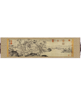 唐寅挂轴卷轴山水画真迹玄关挂画