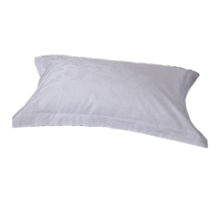 星级酒店宾馆床上用品4060支全棉贡缎提花白色枕套单人枕头套包邮