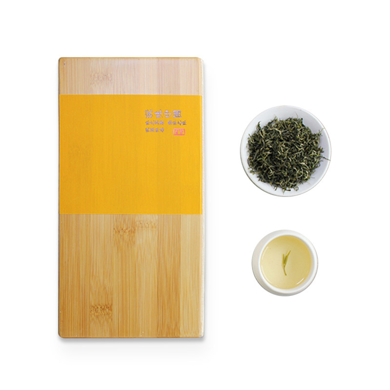 霄坑五队毛峰伴手礼 池州肖坑村霄坑野生绿茶叶 竹制礼盒装