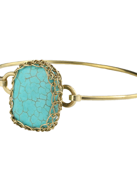 素元原创首饰优化松手镯女长方形手工编织个性文艺复古清新森手饰