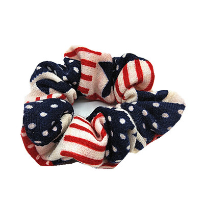 印花布肠圈森女丸子头束发圈绑马尾头花 lattice women scrunchie